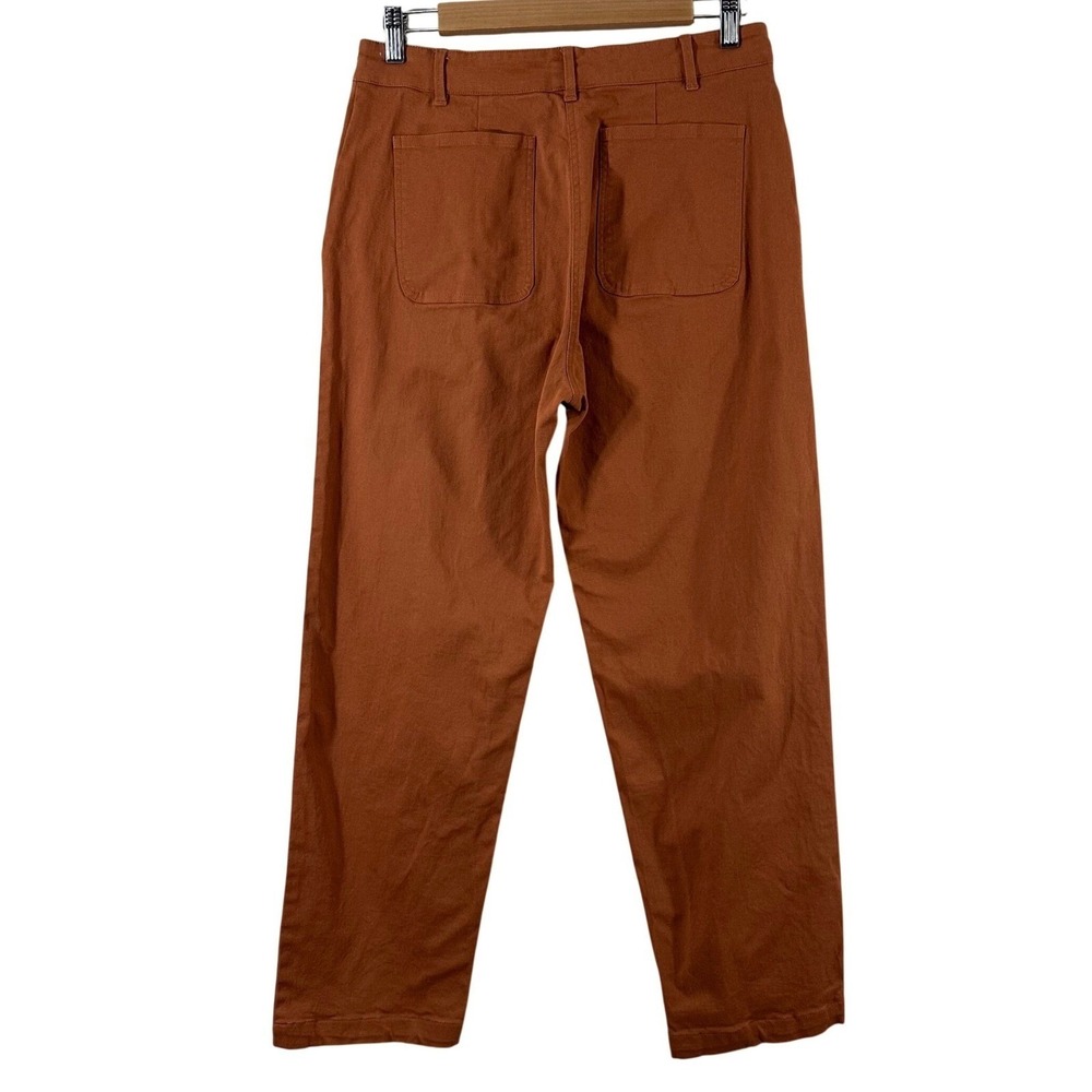 ABLE Womens High Rise Straight Leg Pants Rust Brown Cotton Twill‎ Size 6 - Picture 4 of 10